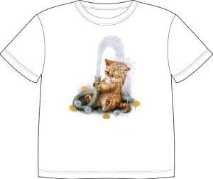 Dětské tričko s potiskem - Koťátko s vodou