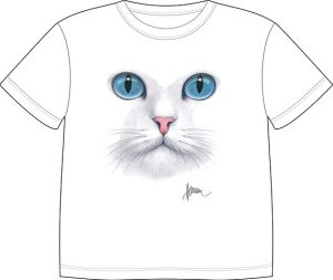 Dětské tričko s potiskem - Modrooká kočka