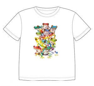 Dětské tričko s dobarvujícím se potiskem - Žabičky