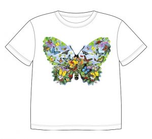 Dětské tričko s dobarvujícím se potiskem - Velký motýl