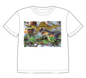 Dětské tričko s dobarvujícím se potiskem - Dinosauři