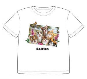 Dětské tričko s dobarvujícím se potiskem - Malé kočičky