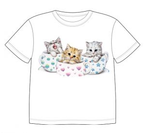 Dětské tričko s kočičkami.