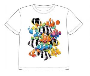 Dětské tričko s dobarvujícím se potiskem - Mořští klauni