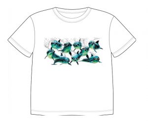 Dětské tričko s dobarvujícím se potiskem - Delfínci