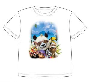 Dětské tričko s dobarvujícím se potiskem - Zvířátka na pláži