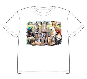 Dětské tričko s dobarvujícím se potiskem - Malá Zoo