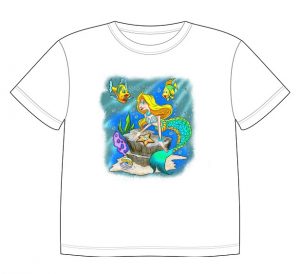 Dětské tričko s dobarvujícím se potiskem - Malá mořská víla