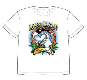 Dětské tričko s dobarvujícím se potiskem - Žralok pirát