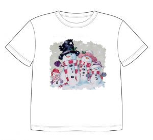Dětské tričko s potiskem - Rodinka sněhuláků