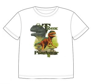 Dětské tričko s dobarvujícím se potiskem - Tyrannosaurus Rex